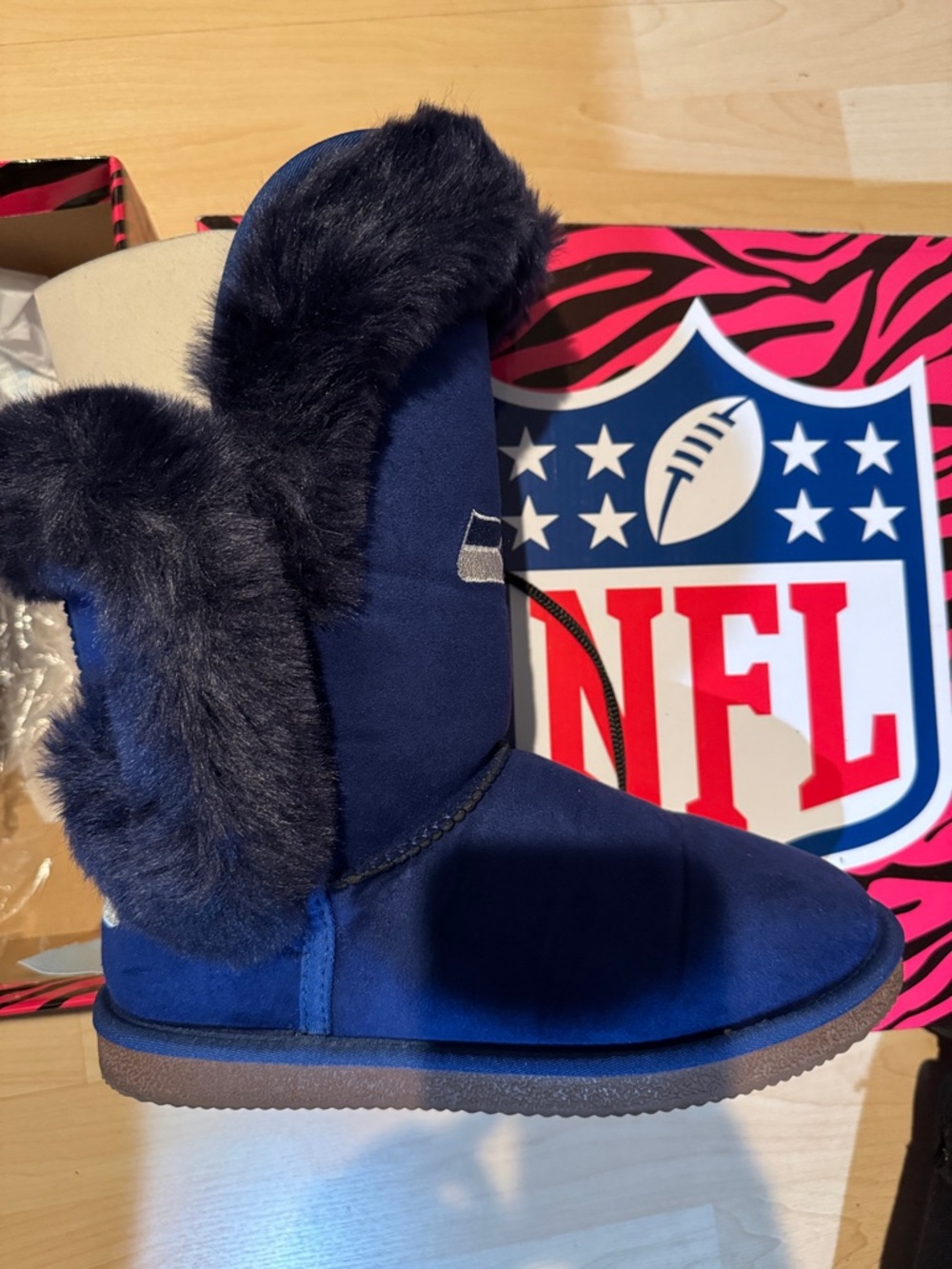NFL Hot Pink and Black Zebra Logo Gift Bag
